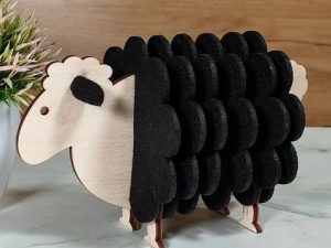 Set de Sous-Verres en Bois Forme Mouton – Découpe Laser Unique | Cadeau Déco Rustique pour Maison ou Bureau - Image 12