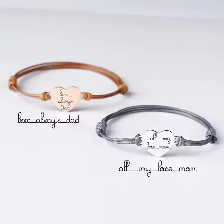 Custom Engraved Name Bracelet – Stainless Steel & Rope - Image 3