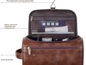 Personalized Leather Travel Toiletry Bag – Elegant Gift for Him or Her - Image 6