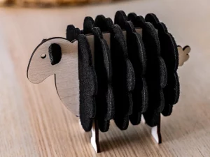 Set de Sous-Verres en Bois Forme Mouton – Découpe Laser Unique | Cadeau Déco Rustique pour Maison ou Bureau - Image 3