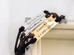 Personalized ID Bracelet – Custom Engraved Stainless Steel Name Bracelet with Adjustable Macrame Cord | Gold or Silver Finish - Image 9