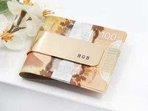 Stainless Steel Slim Money Clip – Credit Card & Cash Holder with Leather | Engraved Personalized Gift for Men - Image 8